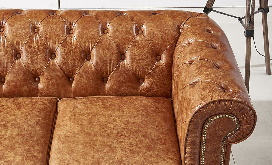 Flake Leather Sofa Lounge Set